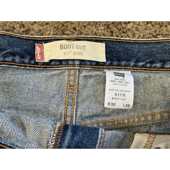 LEVIS 2003 517 Bootcut Jeans 36x36 (Fits 34x35) Y2k Faded Rugged Work Preppy - Picture 3 of 11